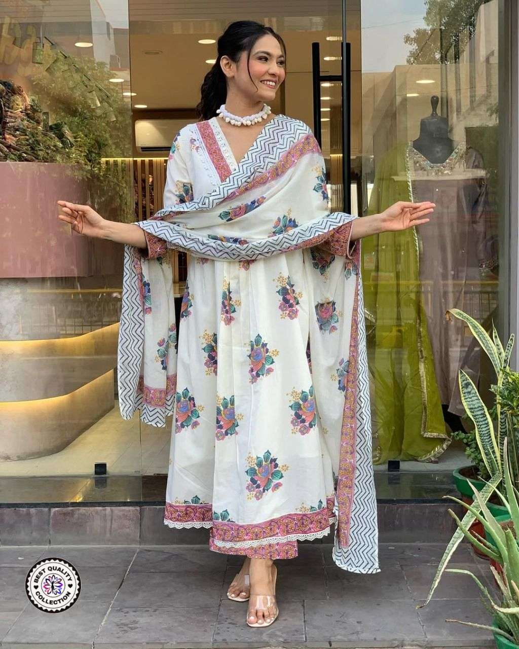 KF-4087 BY ASLIWHOLESALE DESIGNER PURE COTTON EMBRODIERY DRESSES-00096