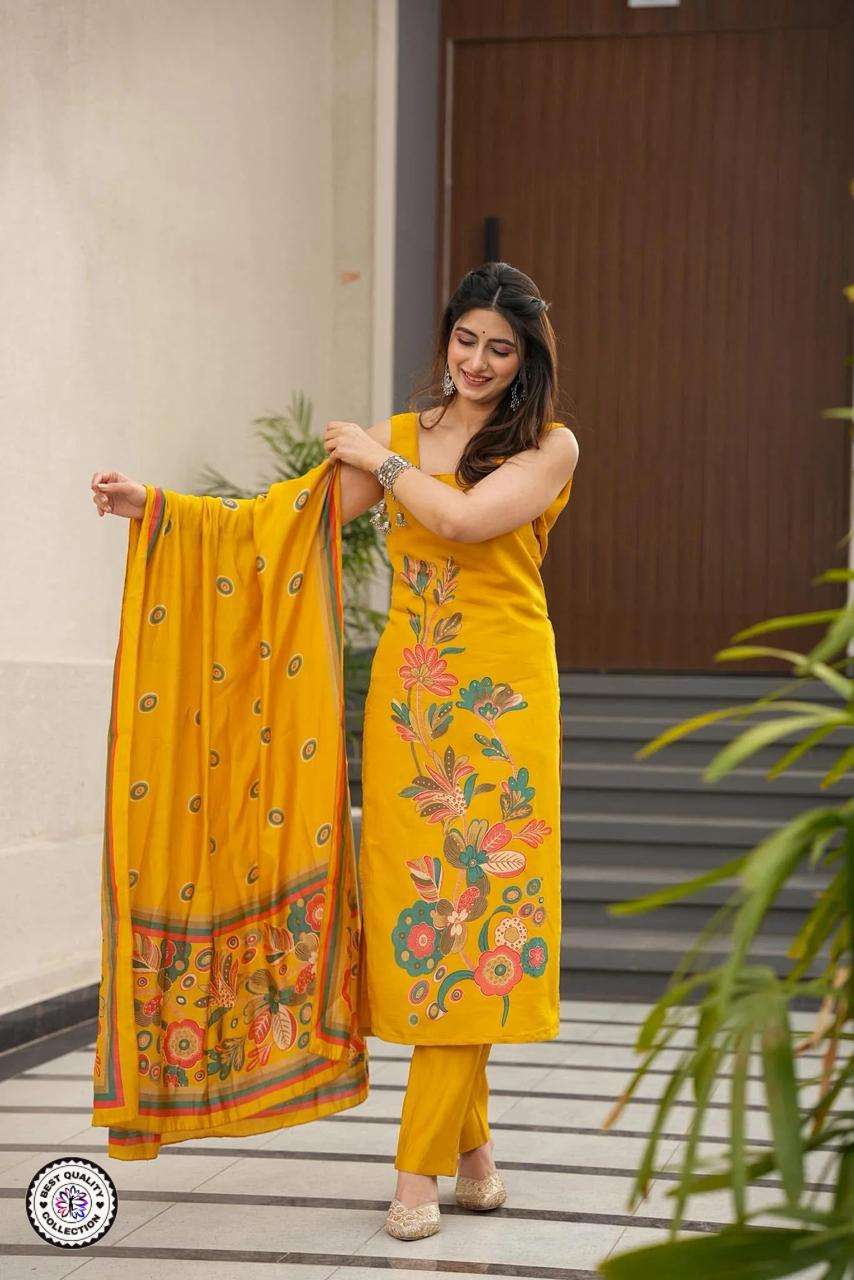 KF-5031 BY ASLIWHOLESALE DESIGNER PURE CREPE EMBROIDERY DRESSES-00096