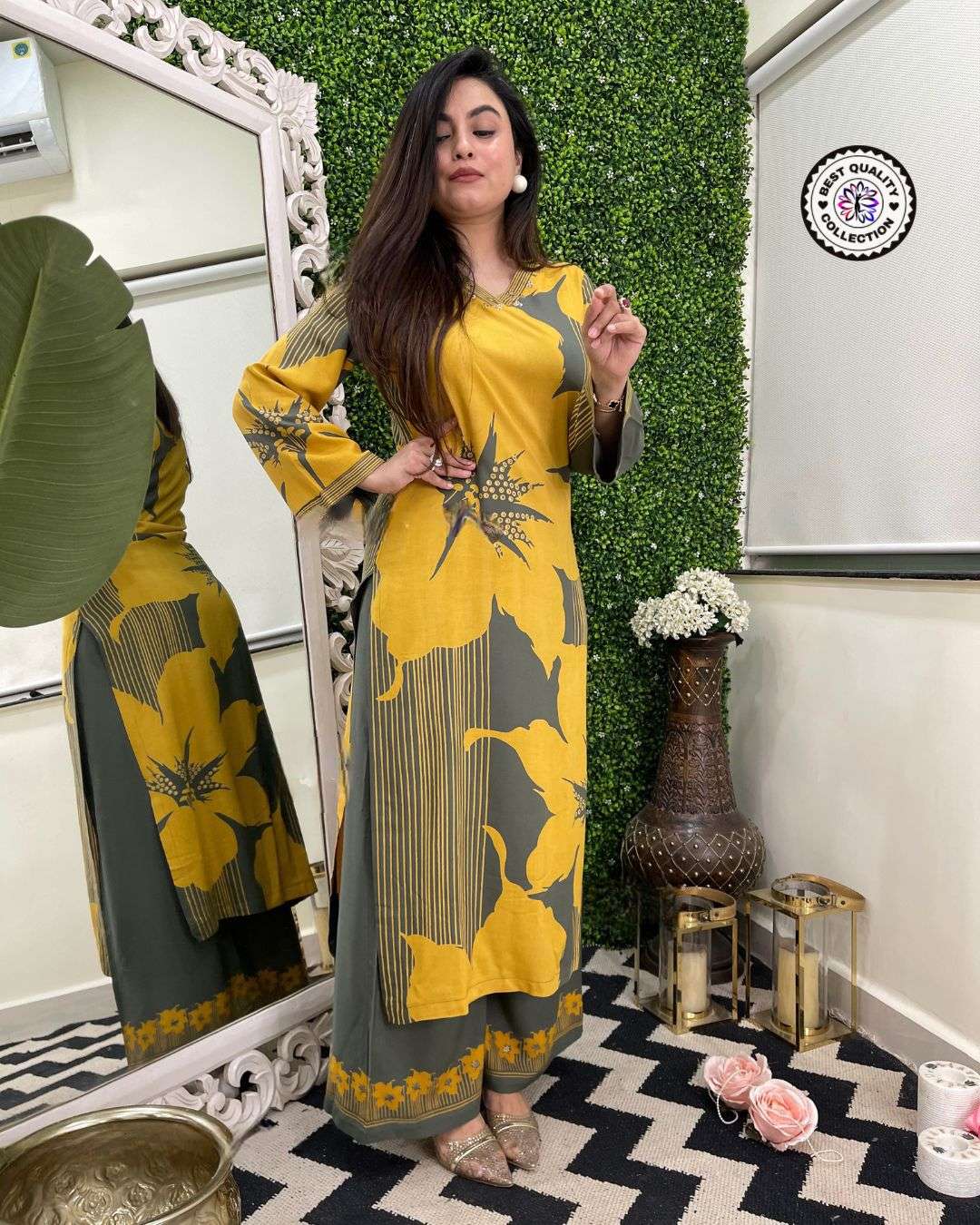 KF-5032 BY ASLIWHOLESALE DESIGNER PURE RAYON COTTON PRINTED DRESSES-00096