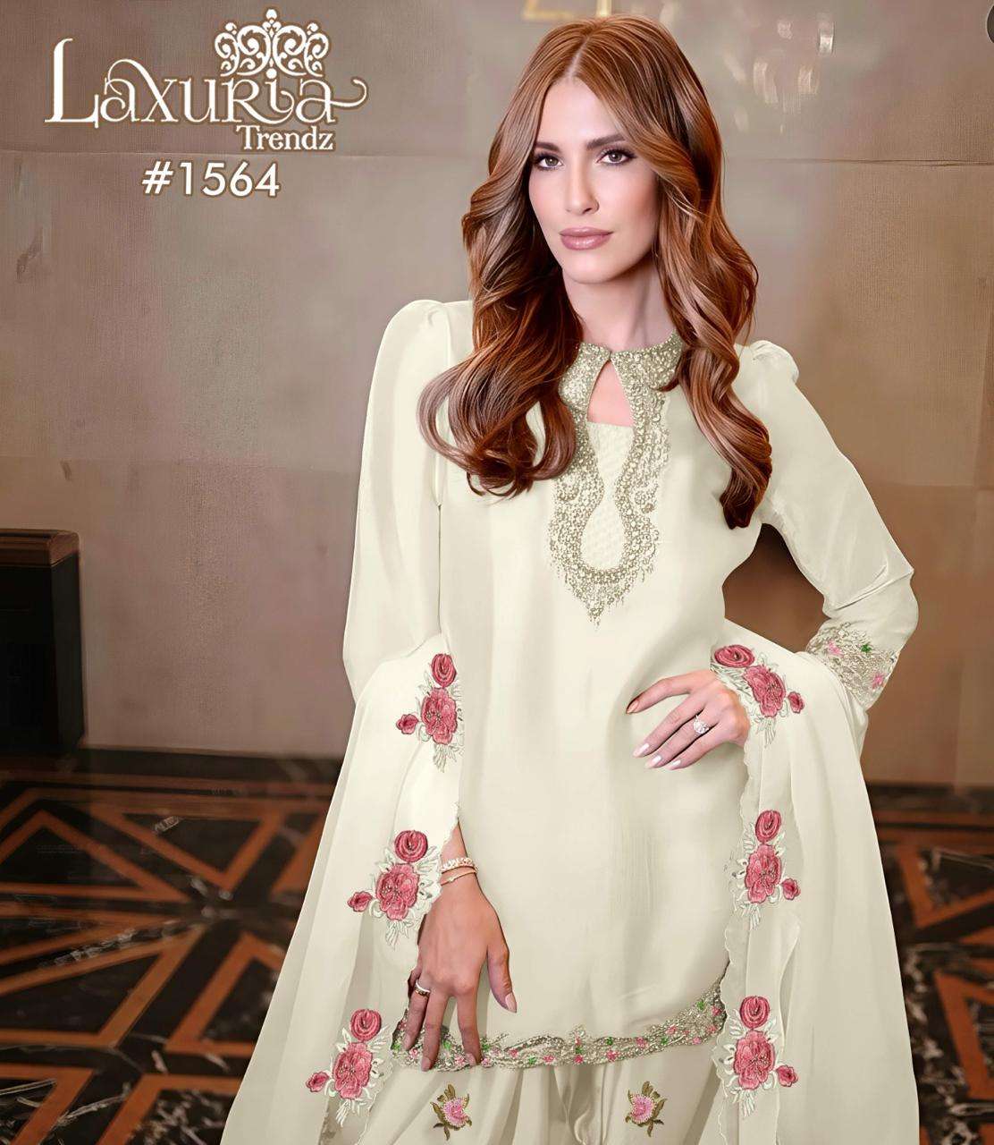 LAXURIA TRENDZ 1564  PURE SATIN EMBROIDERY PAKISTANI DRESSES-00005
