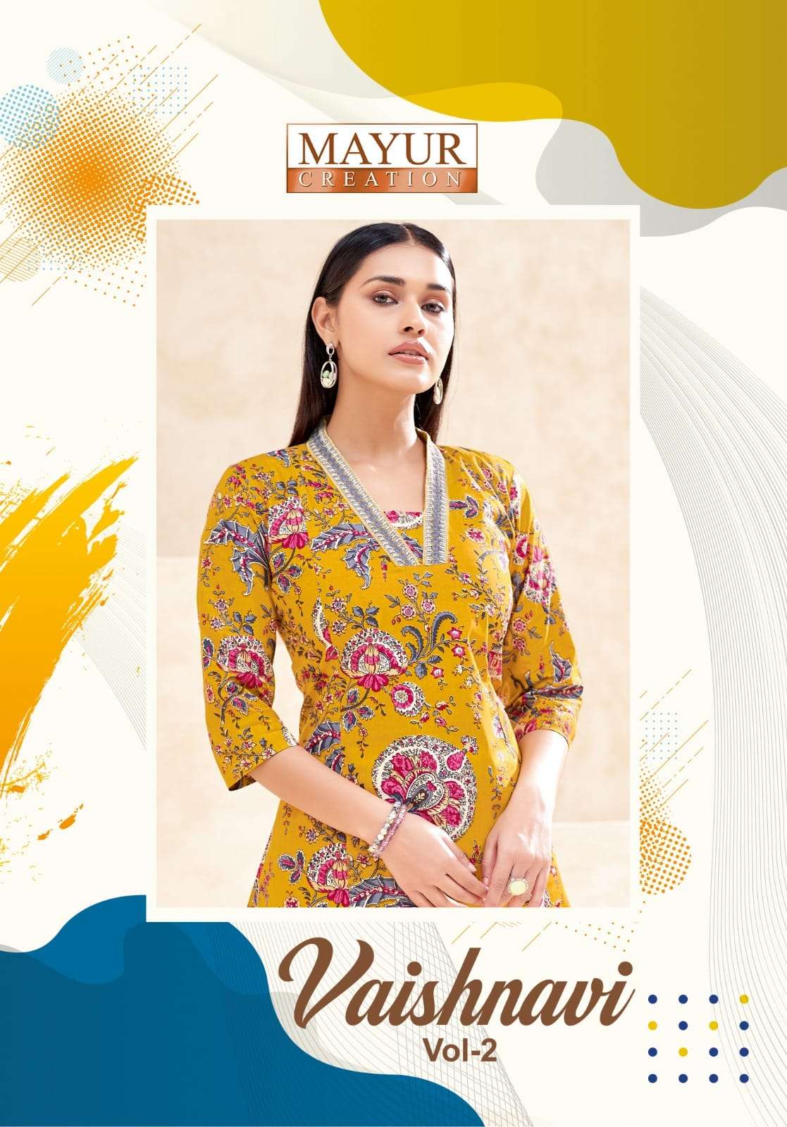 MAYUR CREATION VAISHNAVI VOL-02 2001 TO 2010 SERIES PURE COTTON EMBROIDERY CO-ORD SET-00015