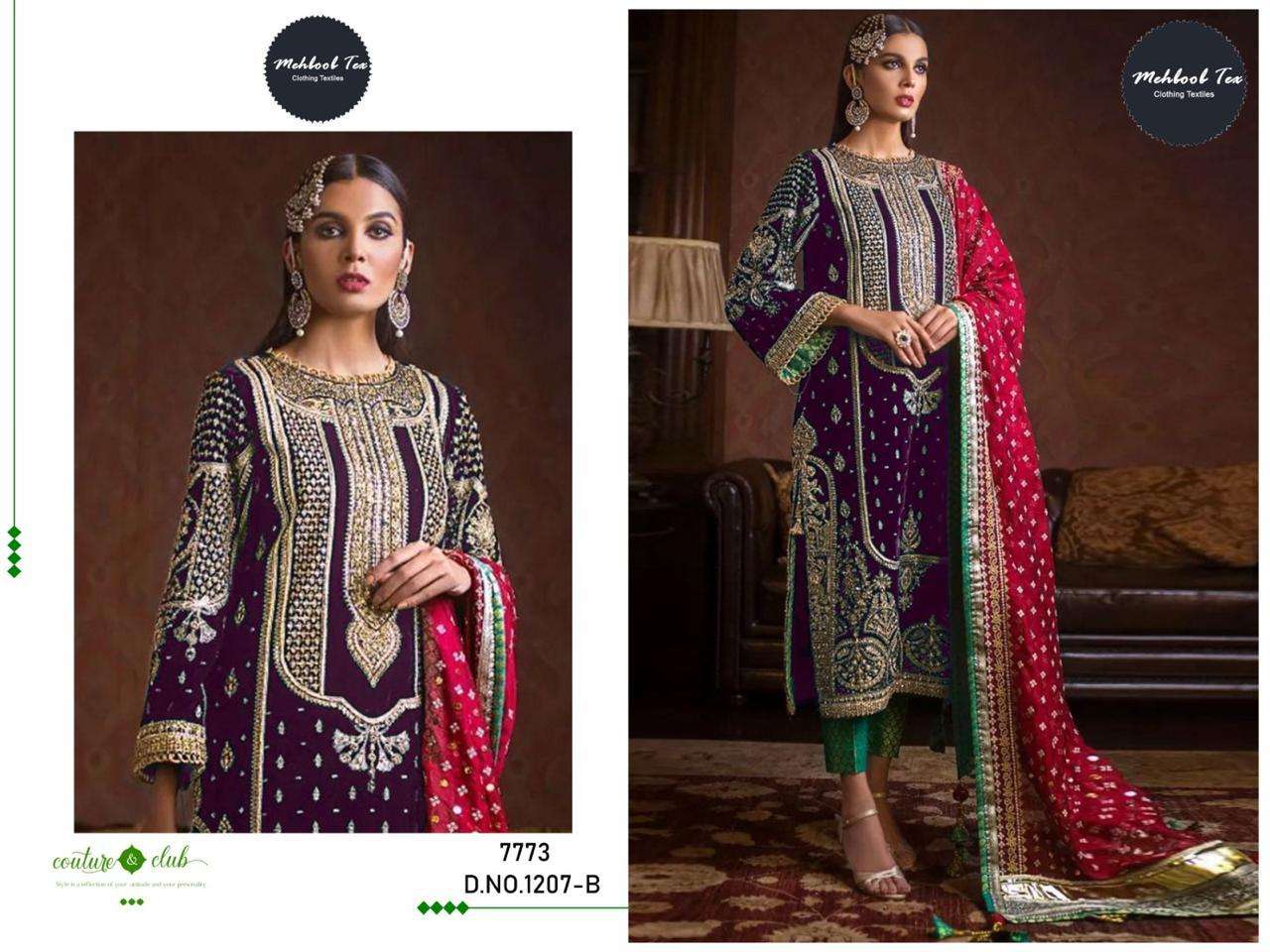 MEHBOOB TEX 1207 PURE VELVET EMBROIDERY PAKISTANI DRESS-00062