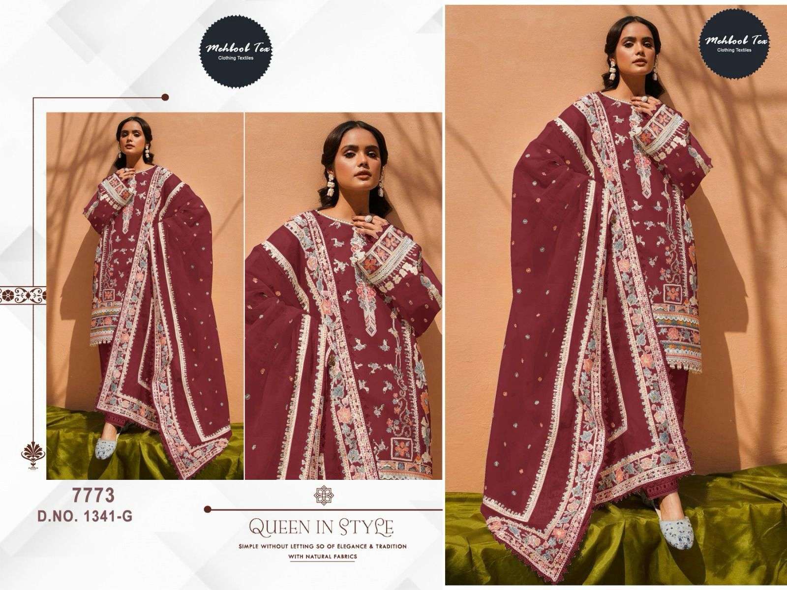 MEHBOOB TEX 1341 PURE COTTON EMBROIDERY PAKISTANI DRESSES-00071