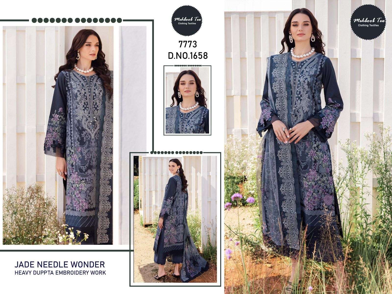 MEHBOOB TEX-1658 SERIES PURE COTTON EMBROIDERY DRESSSES-00071