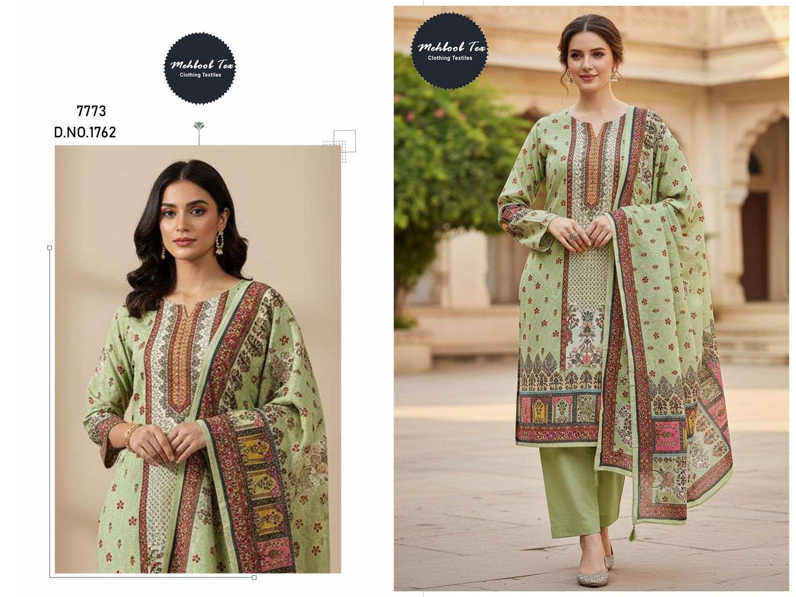 MEHBOOB TEX 1762 PURE VISCOSE MUSLIN PRINTED PAKISTANI DRESS-00071