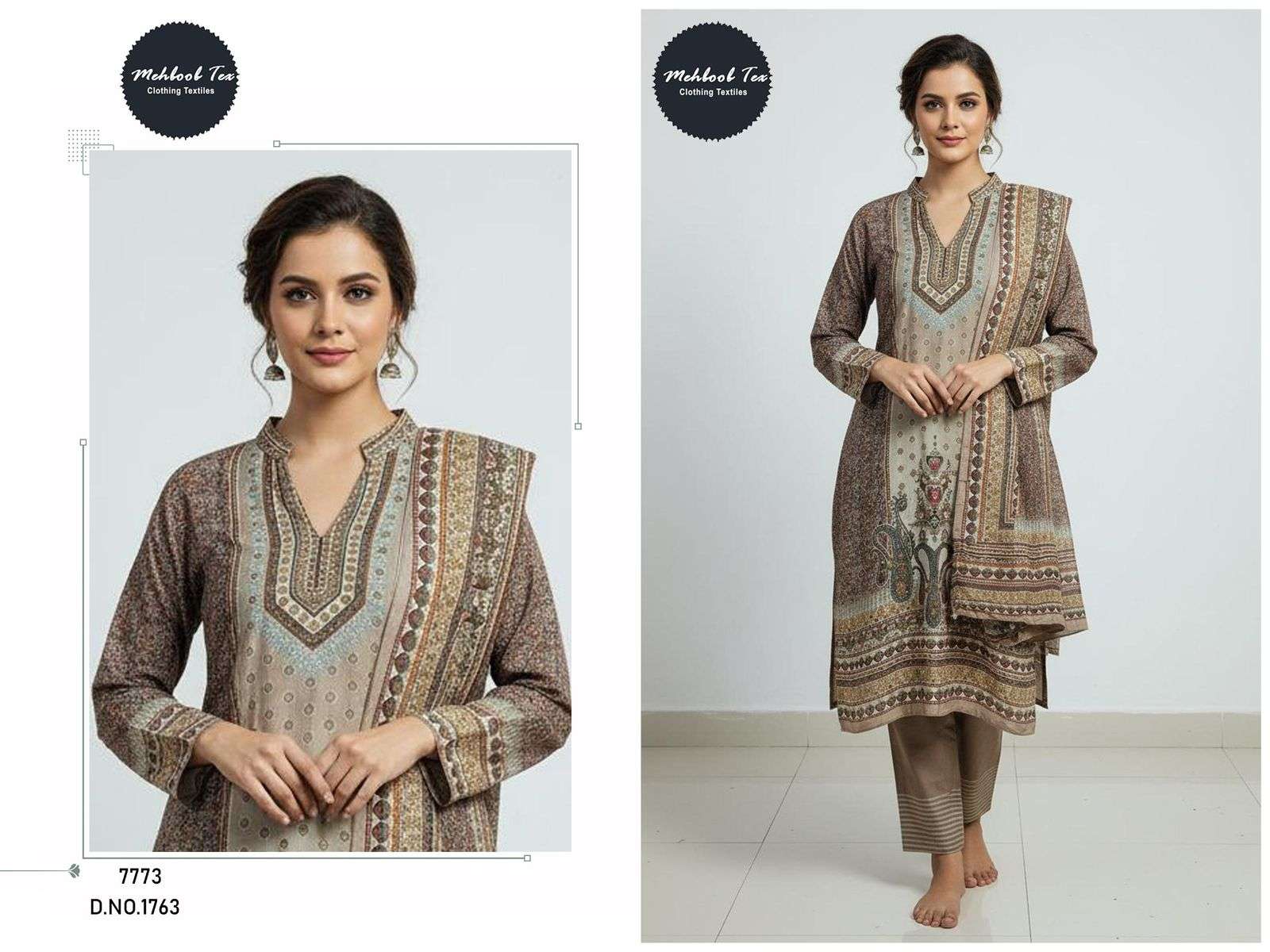 MEHBOOB TEX 1763 PURE VISCOSE MUSLIN PRINTED PAKISTANI DRESS-00071