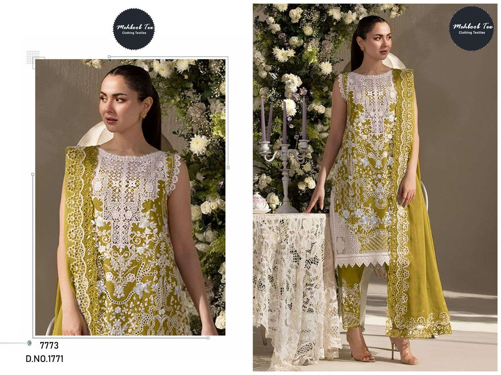 MEHBOOB TEX 1771 PURE COTTON EMBROIDERY PAKISTANI DRESS-00062