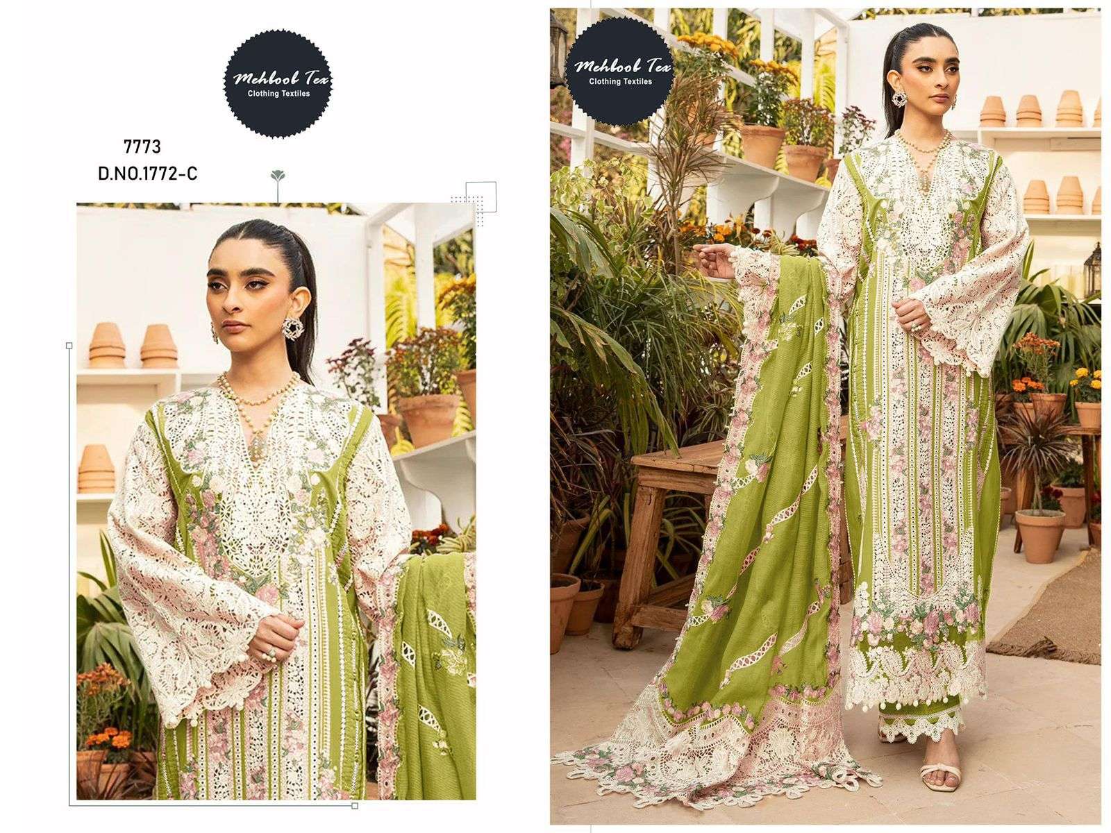 MEHBOOB TEX 1772 PURE COTTON EMBROIDERY PAKISTANI DRESS-00062