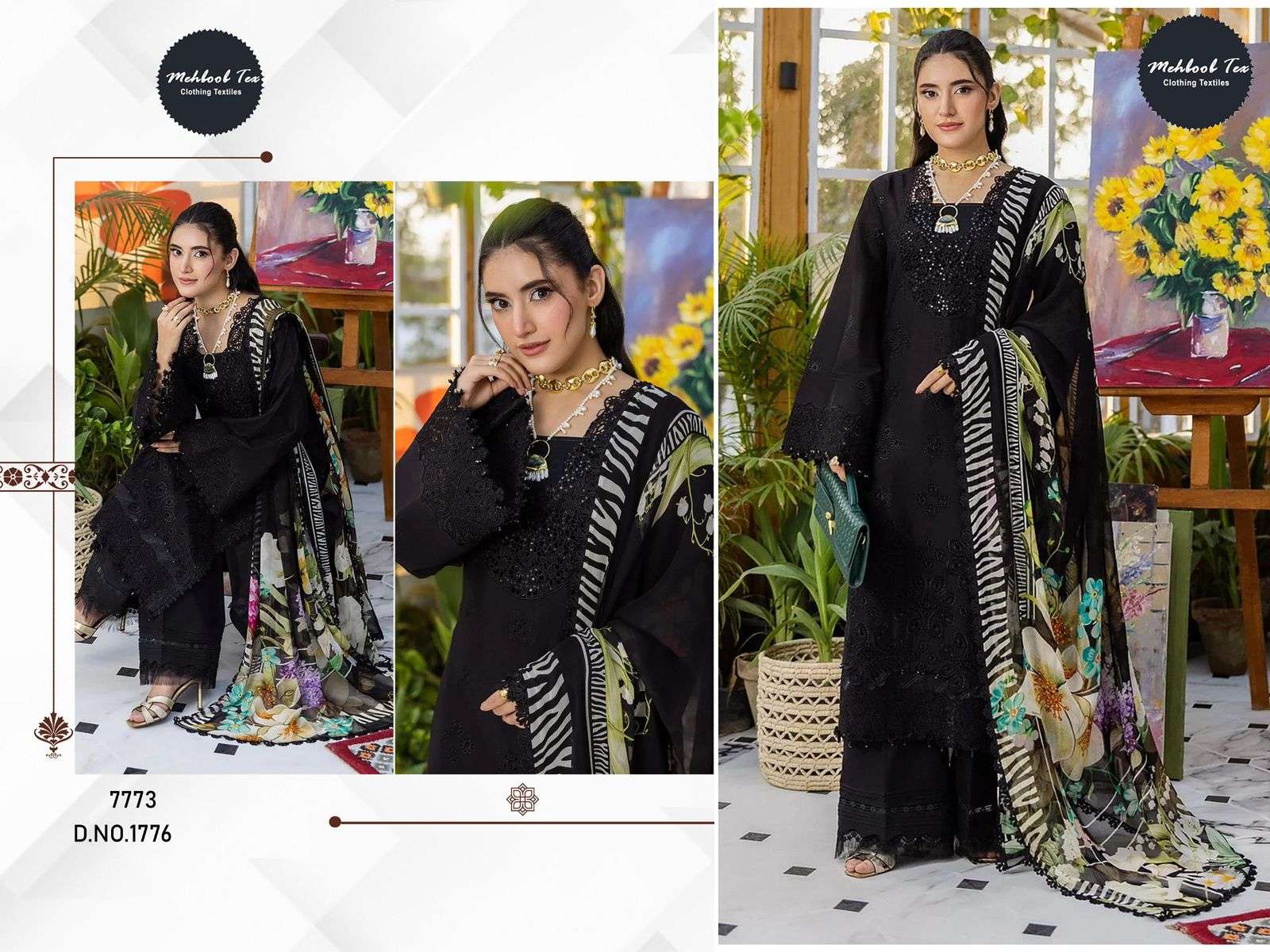 MEHBOOB TEX 1776-1777 SERIES PURE COTTON EMBROIDERY PAKISTANI DRESSES-00071