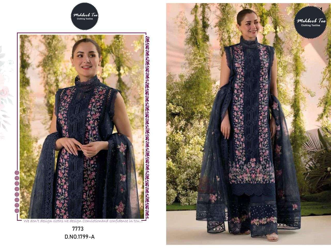 MEHBOOB TEX 1799 A TO C SERIES PURE COTTON EMBROIDERY PAKISTANI DRESSES-00071