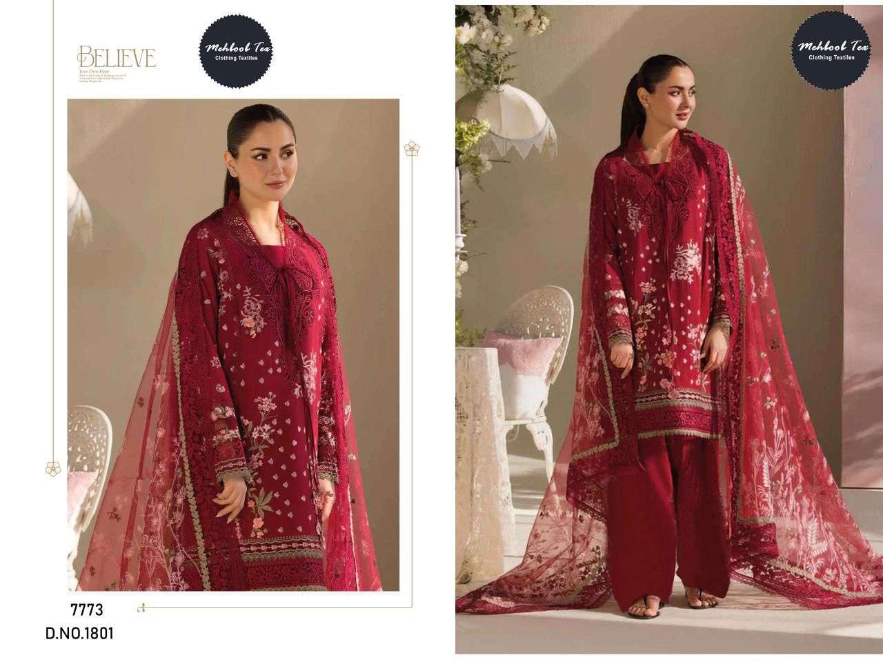 MEHBOOB TEX 1800 TO 1801 SERIES PURE COTTON EMBROIDERY PAKISTANI DRESSES-00071