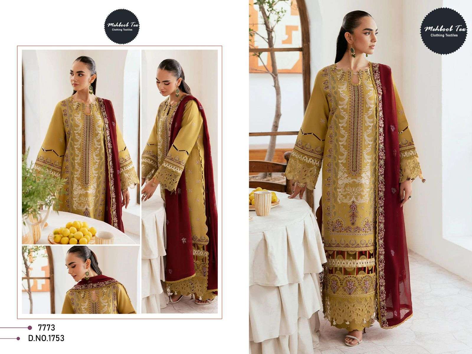 MEHBOOB TEX OMBRE PREMIUM 1753 PURE COTTON EMBROIDERY PAKISTANI DRESSES-00071