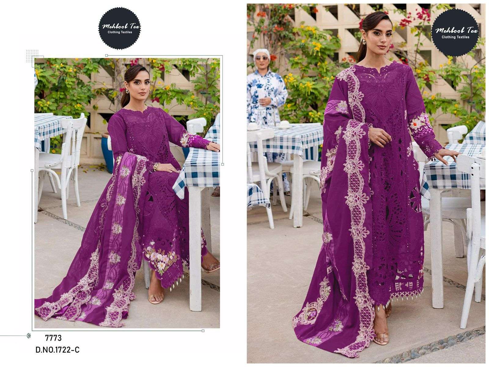 MEHBOOB TEX OMBRE PREMIUM VOL-4 1722 PURE COTTON EMBROIDERY PAKISTANI DRESSES-00071
