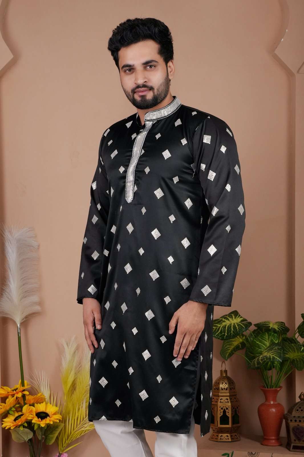 MEN KURTA VOL-6 BY ASLIWHOLESALE DESIGNER PURE MALAI SILK EMBROIDERY KURTA-00097