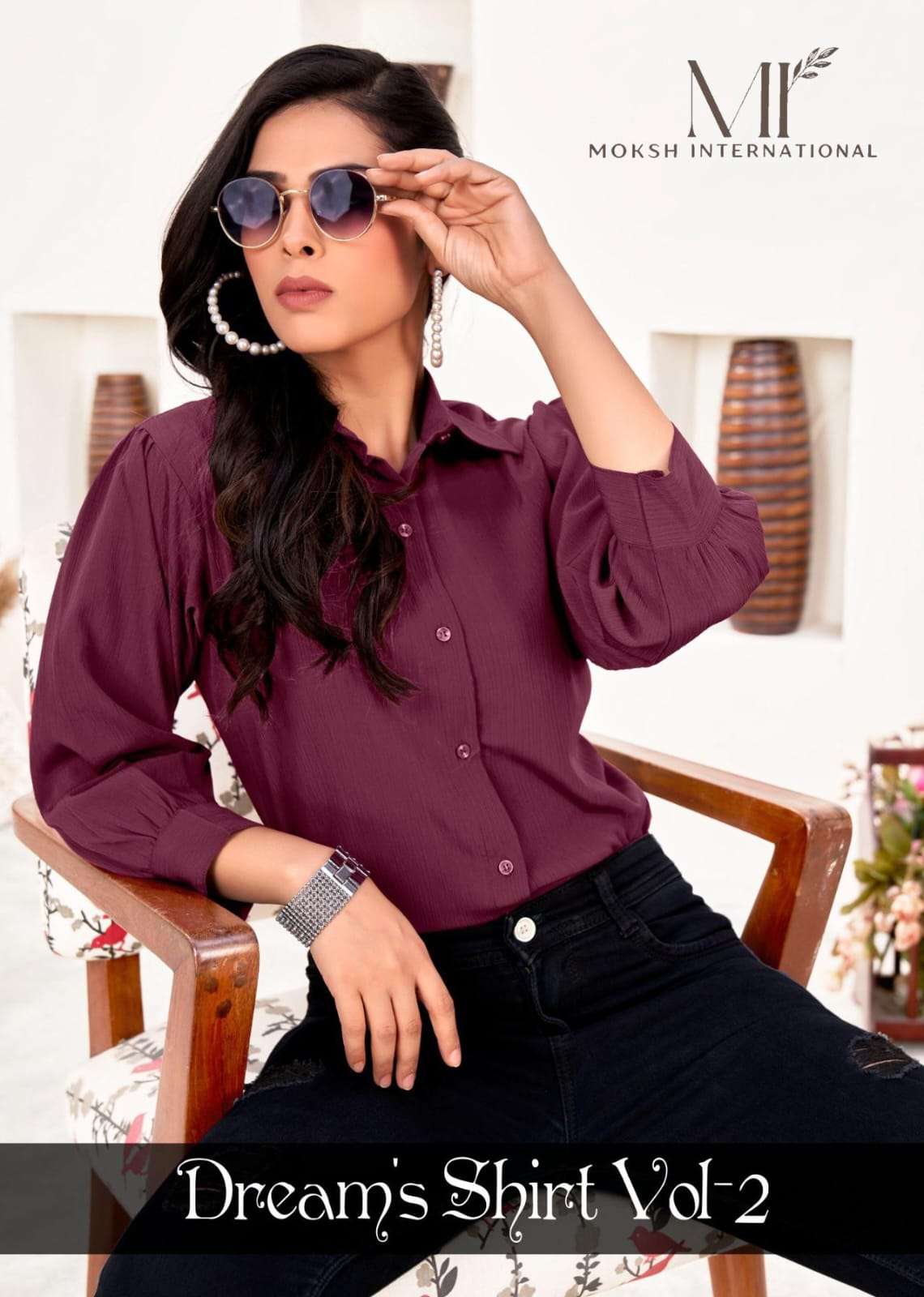 MOKSH INTERNATIONAL DREAMS SHIRT VOL-2 2158 TO 2162 SERIES PURE COTTON TOP-00154