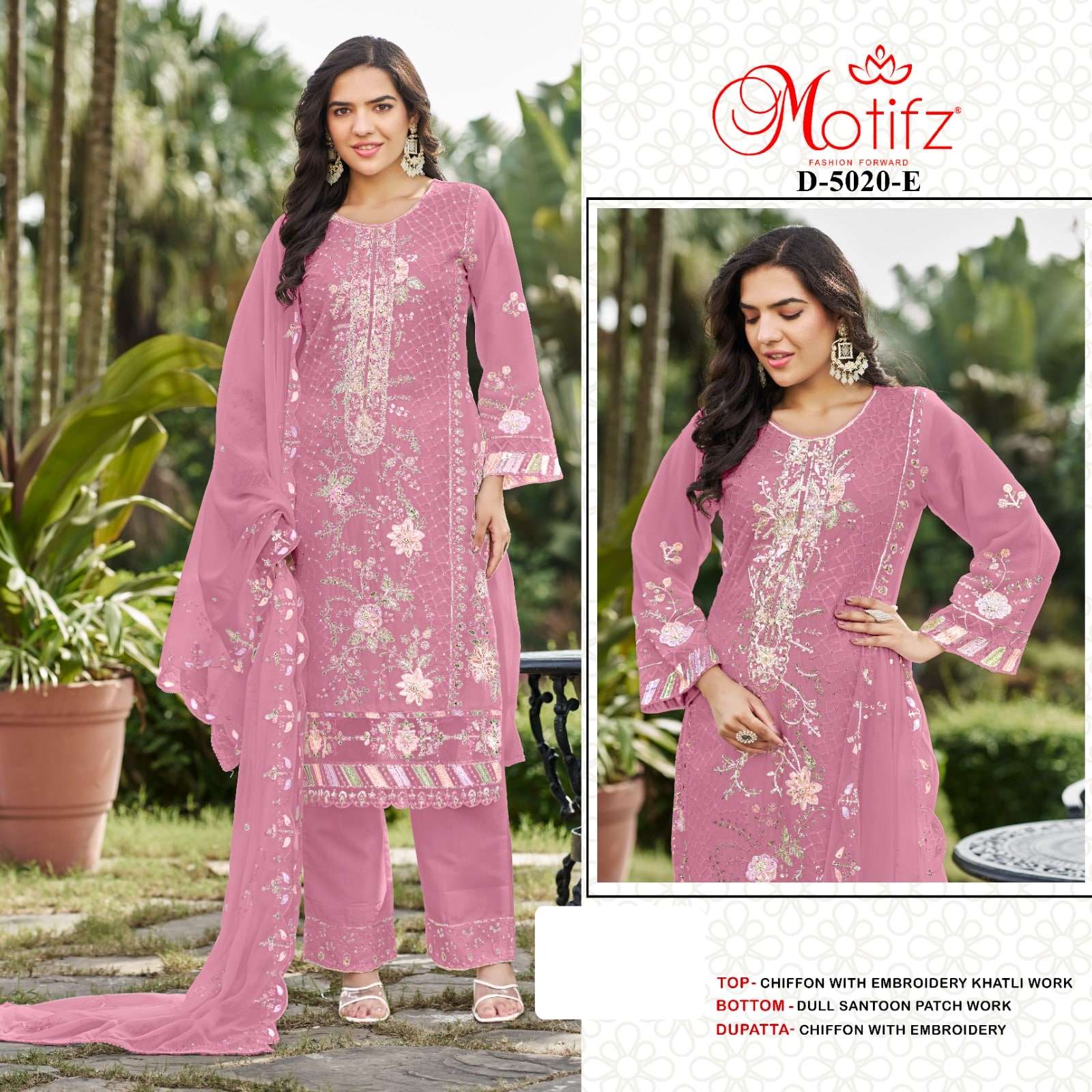 MOTIFZ 5020 SERIES NX PURE CHIFFON EMBROIDERY PAKISATNI DRESSES-00201