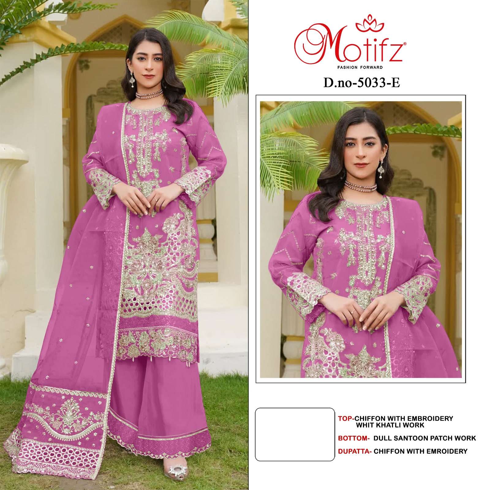 MOTIFZ-5033 SERIES PURE CHIFFON EMBROIDERY DRESSES-00201
