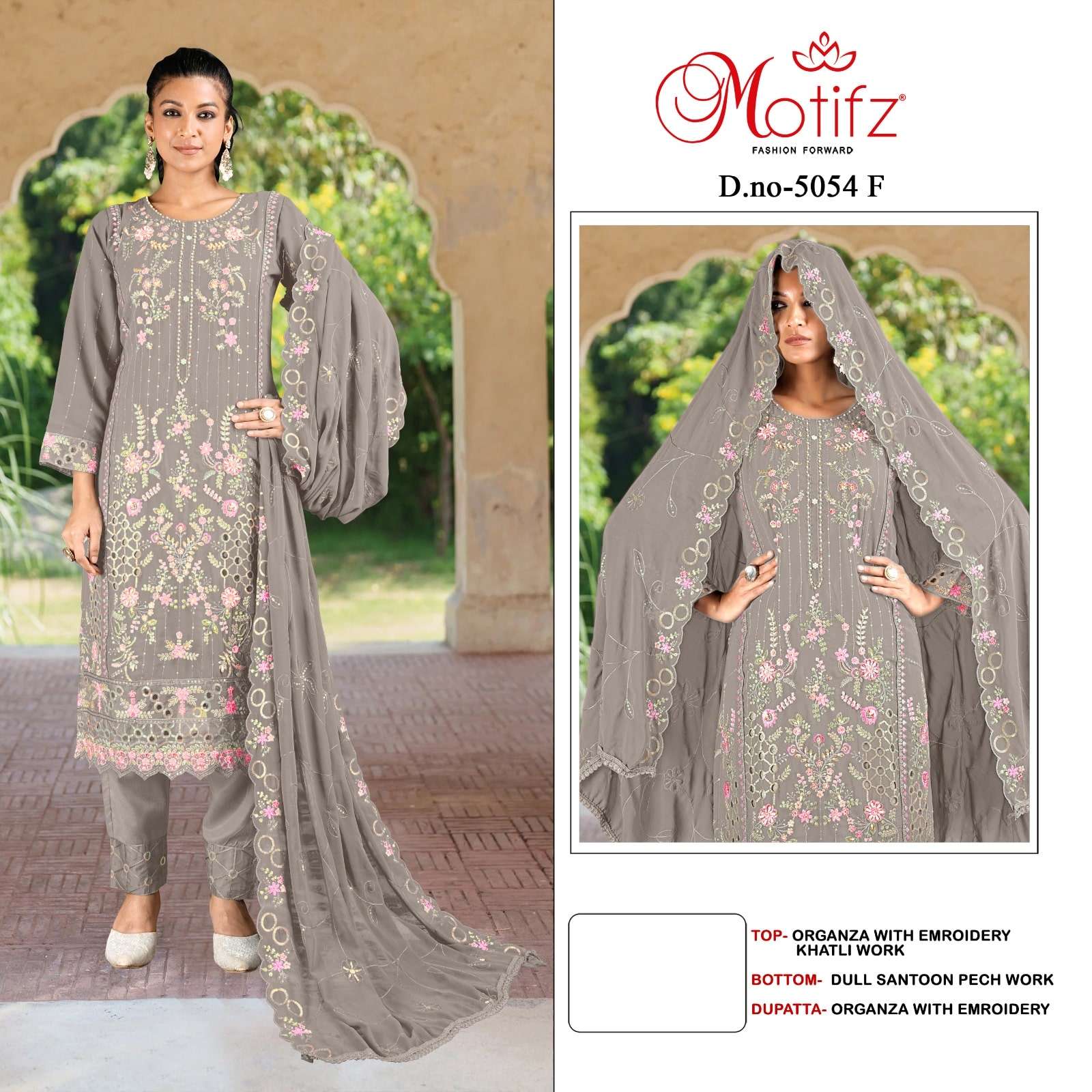 MOTIFZ 5054 F TO K SERIES PURE ORGANZA EMBROIDERY PAKISTANI DRESSES-00011