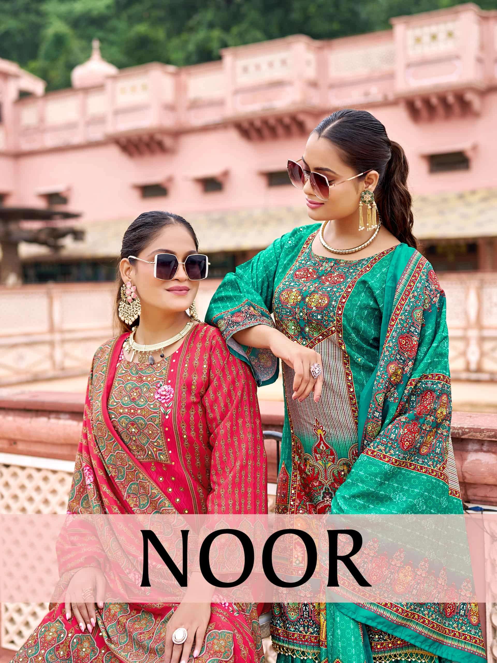 MUKESH NOOR 1001 TO 1006 SERIES PURE CREPE SILK EMBROIDERY PAKISTANI DRESSES-00097
