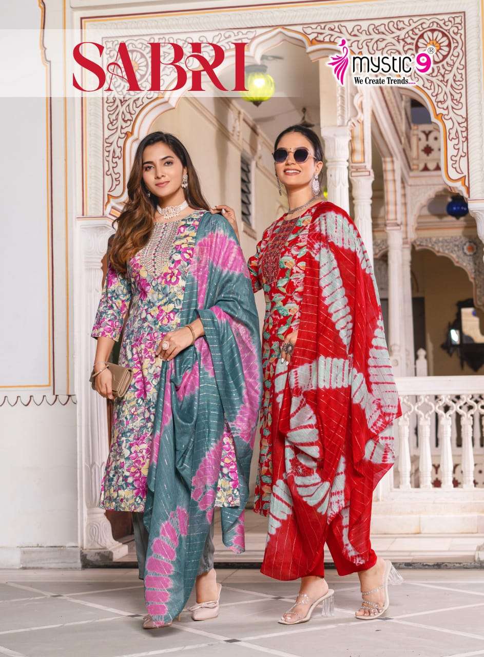 MYSTIC9 SABRI VOL-11 1101 TO 1108 SERIES PURE RAYON FOIL PRINTED DRESSES-00140