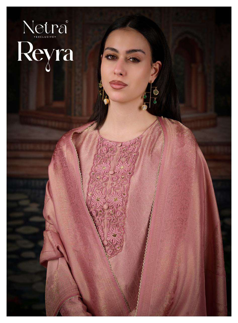 NETRA EXCLUSIVE REYRA 1175 A TO F SERIES PURE JACQUARD EMBROIDERY DRESSES-00402