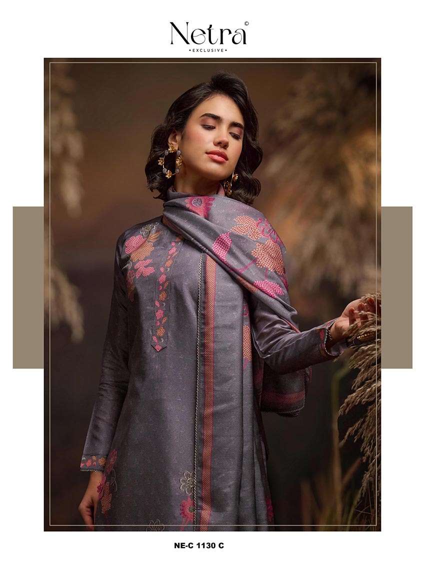 NETRA EXCLUSIVE SANA 1130 A TO D SERIES PURE SILK EMBRIDERY DRESSES-00402