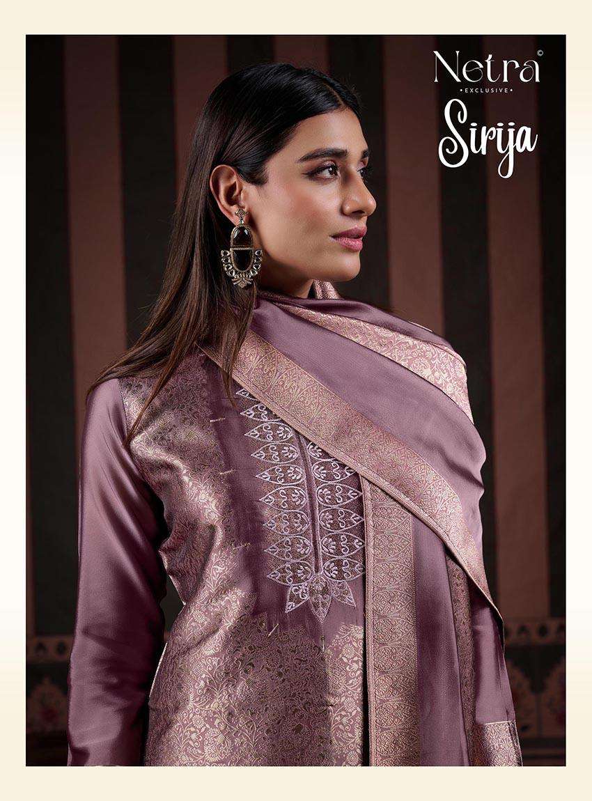 NETRA EXCLUSIVE SIRIJA PURE VISCOSE SILK EMBROIDERY DRESSES-00402