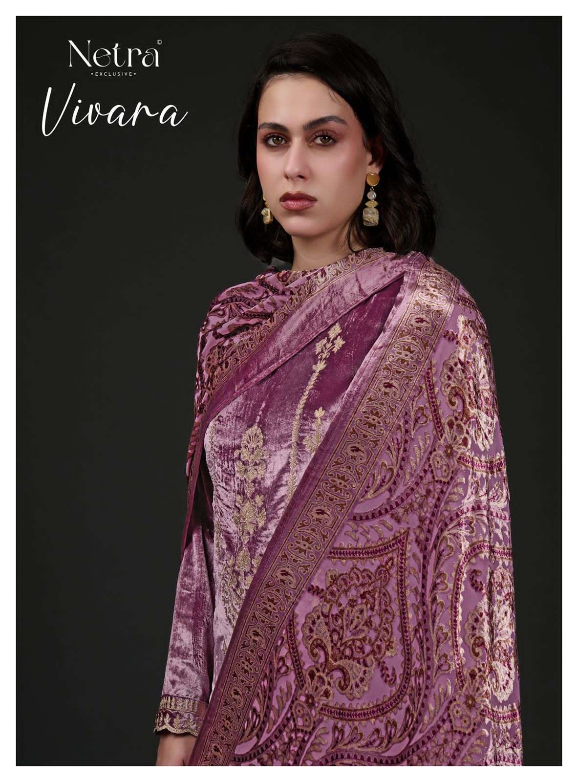 NETRA VIVARA 1162-A TO 1162-D SERIES PURE VELVET EMBROIDERY PAKISTANI DRESSES-00402
