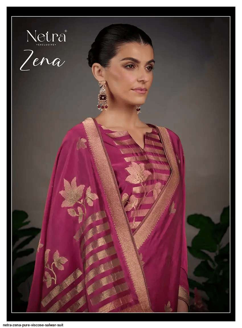 NETRA ZENA 1140-A TO 1140-E SERIES PURE VISCOSE SILK EMBROIDERY PAKISTANI DRESSES-00402