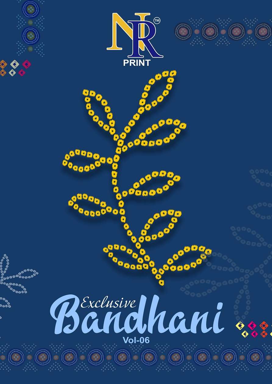 NR PRINT EXCLUSIVE BANDHANI VOL-06 6001 TO 6010 SERIES PURE COTTON PRINTED DRESSES-00015
