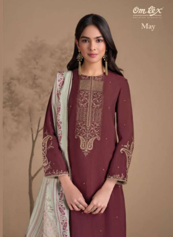 OMTEX MAY 10011 PURE SILK EMBROIDERY DRESSES-00402