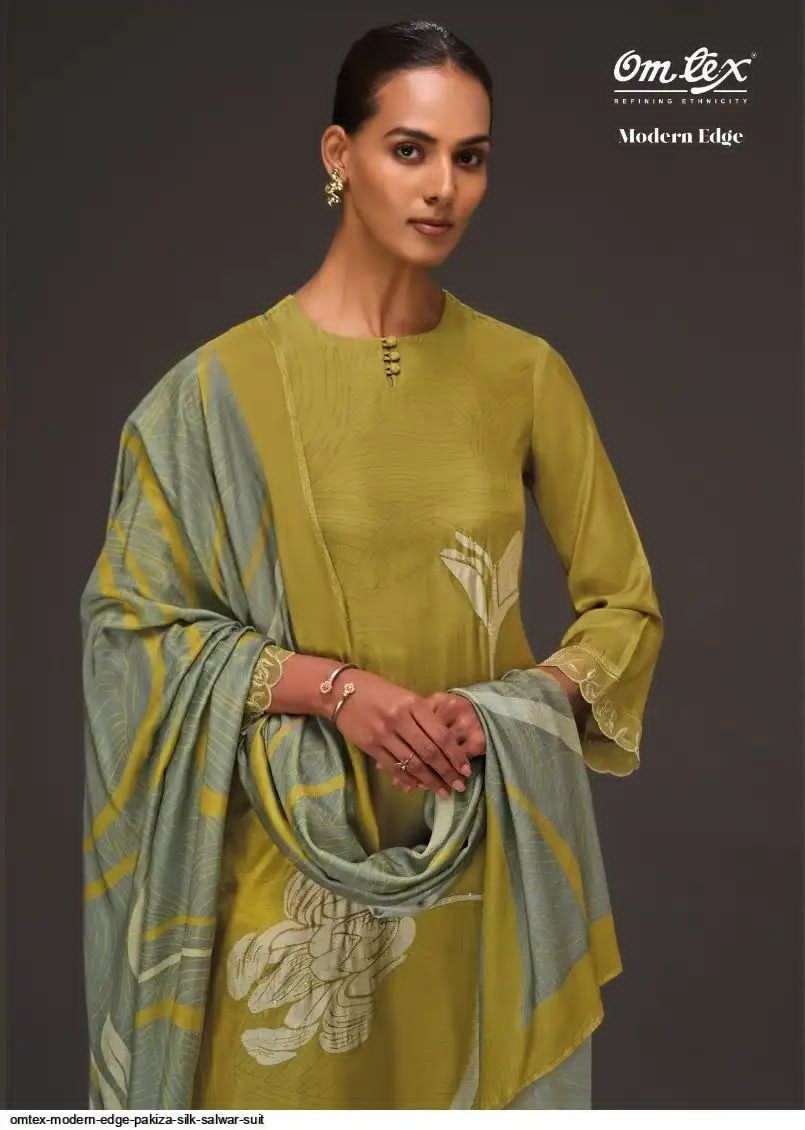 OMTEX MODERN EDGE 7681 A TO D  SERIES PURE SILK EMBROIDERY DRESSES-00402