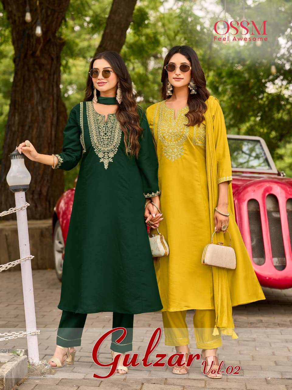 OSSM GULZAR VOL-02 1001 TO 1006 SERIES PURE ROMAN SILK EMBROIDERY DRESSES-00014