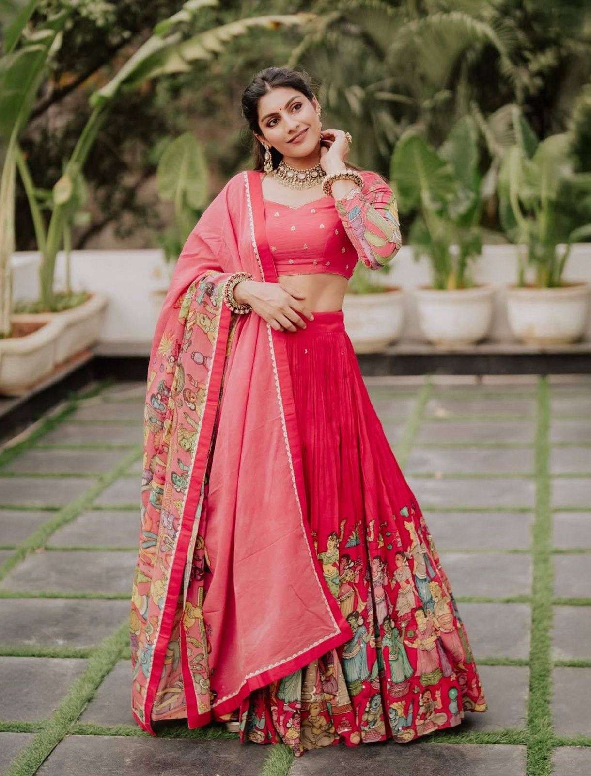 PC-535 BY ASLIWHOLESALE DESIGNER PURE COTTON PRINTED LEHENGA-00045