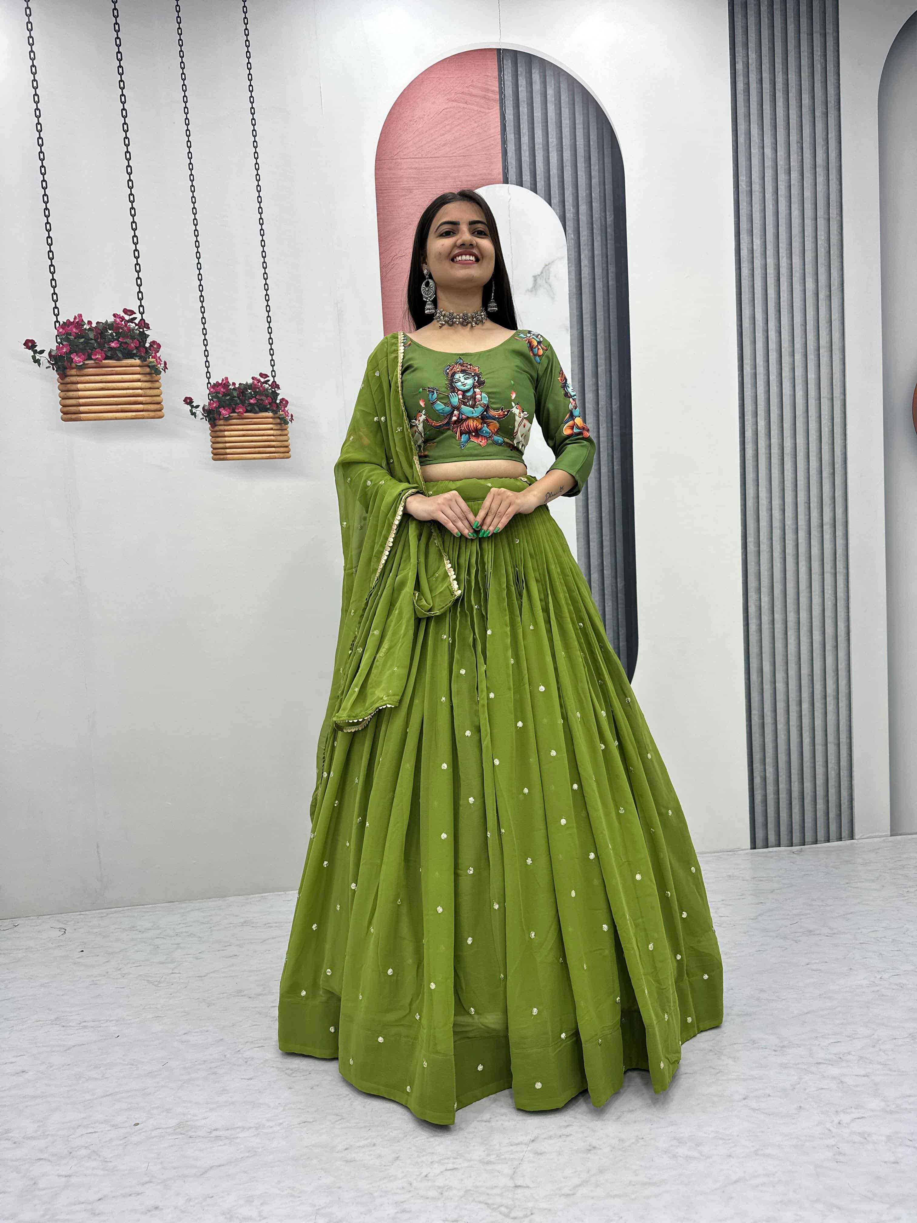PC-541 BY ASLIWHOLESALE DESIGNER PURE FAUX GEORGETTE EMBROIDERY LEHENGAS-00045