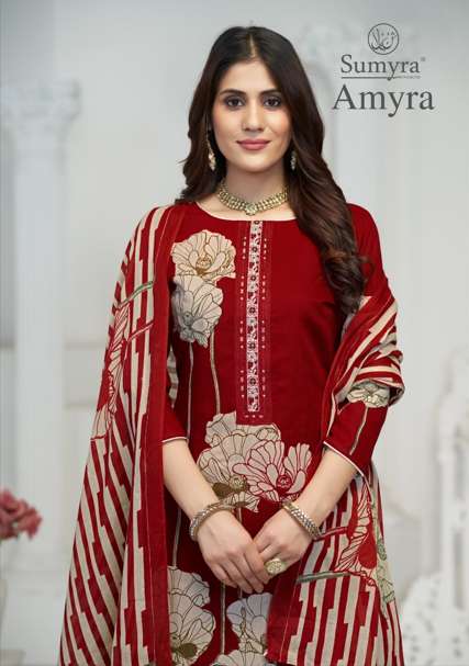 RADHIKA FASHION SUMYRA AMYRA 4001 TO 4004 SERIES PURE PASHMINA PAKISTANI DRESSES-00011