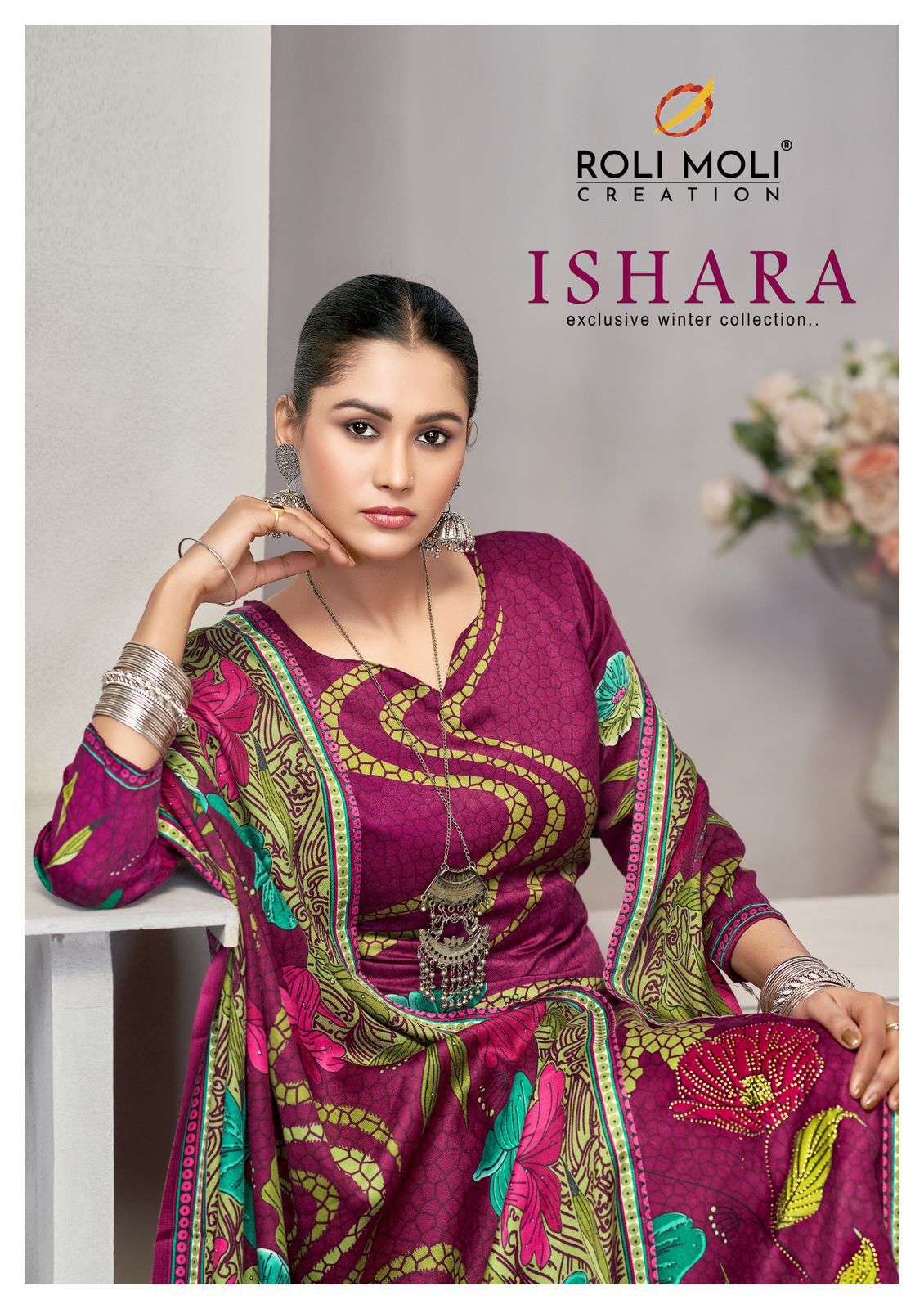ROLI MOLI ISHARA 1001 TO 1008 SERIES PURE PASHMINA PAKISTANI DRESSES-00201