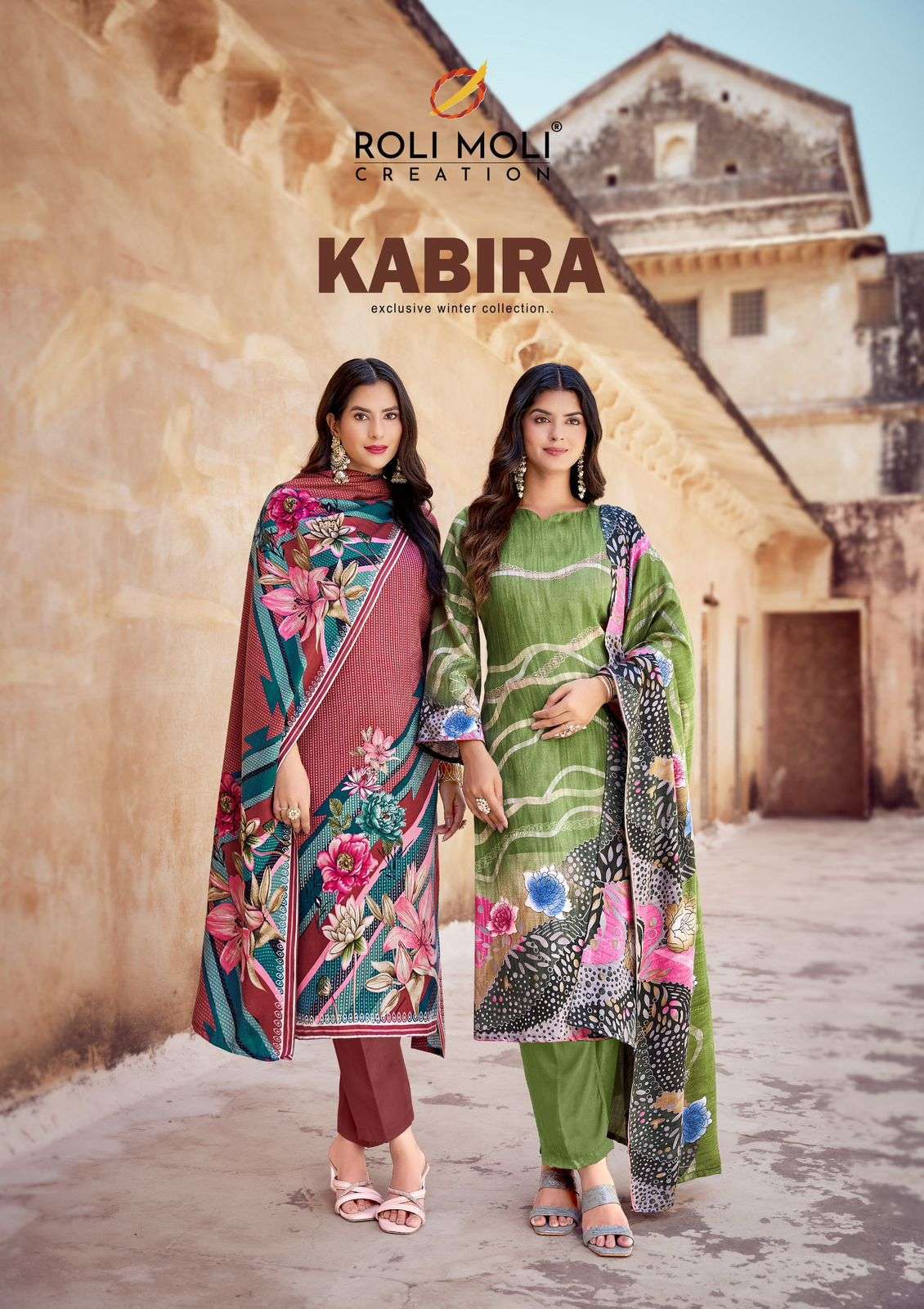 ROLI MOLI KABIRA 1001 TO 1008 SERIES PURE PASHMINA EMBROIDERY DRESSES-00201