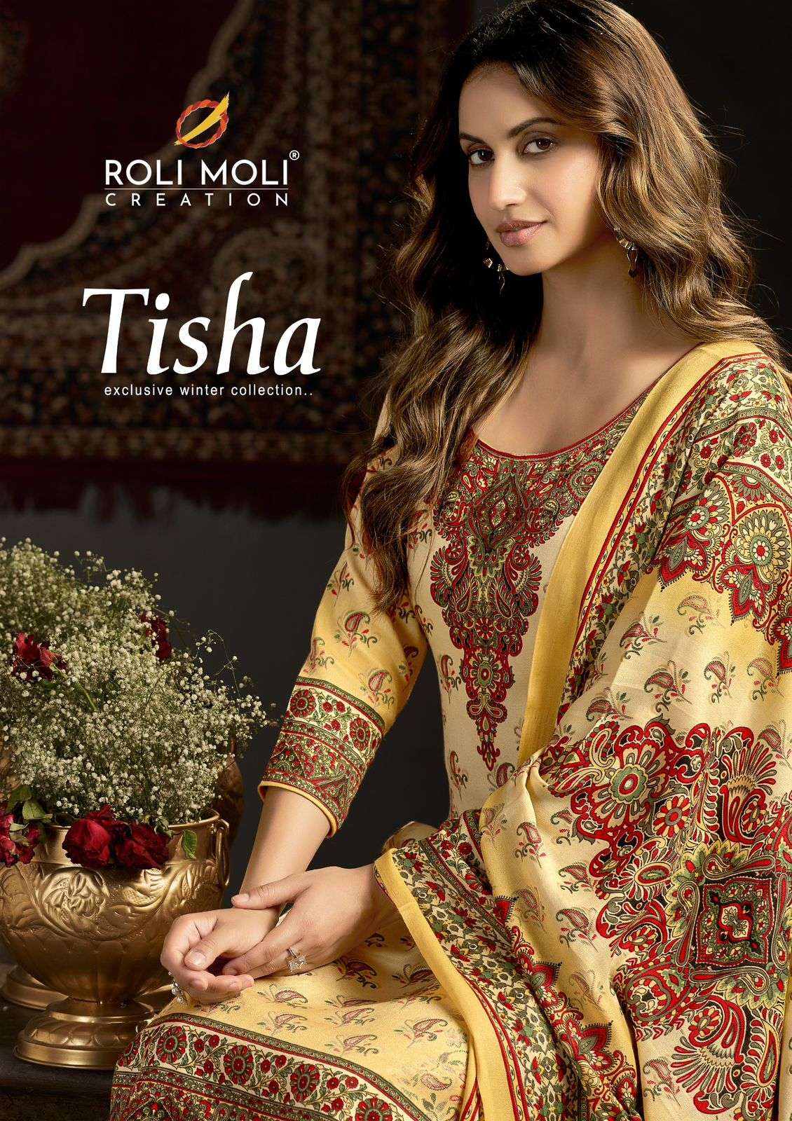 ROLI MOLI TISHA 1001 TO 1008 SERIES PURE PASHMINA PAKISTANI DRESSES-00062