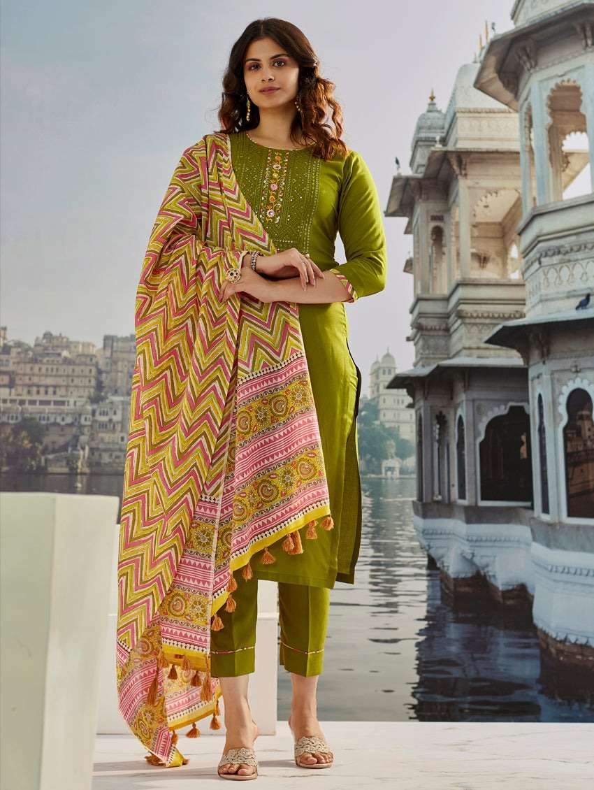 ROOP BY ASLIWHOLESALE DESIGNER PURE COTTON EMBROIDERY DRESSES-00265