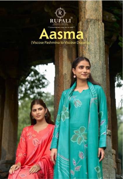 RUPALI AASMA 1001 TO 1004 SERIES PURE VISCOSE PASHMINA EMBROIDERY PAKISTANI DRESSES-00402
