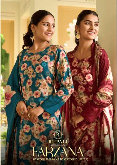 RUPALI FARZANA 8801 TO 8804 SERIES PURE VISCOSE PASHMINA PRINTED PAKISTANI DRESSES-00402