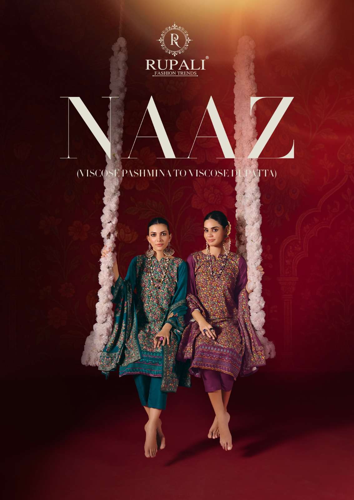 RUPALI NAAZ 1001 TO 1004 SERIES PURE VISCOSE PASHMINA EMBROIDERY PAKISTANI DRESSES-00402