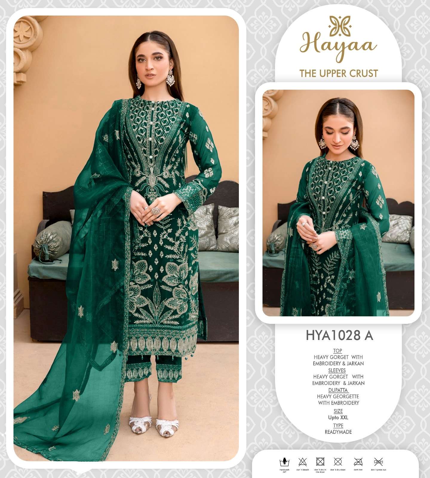 SAFA CREATION HYA-1028 A TO D SERIES PURE GEORGETTE EMBROIDERY DRESSES-00203