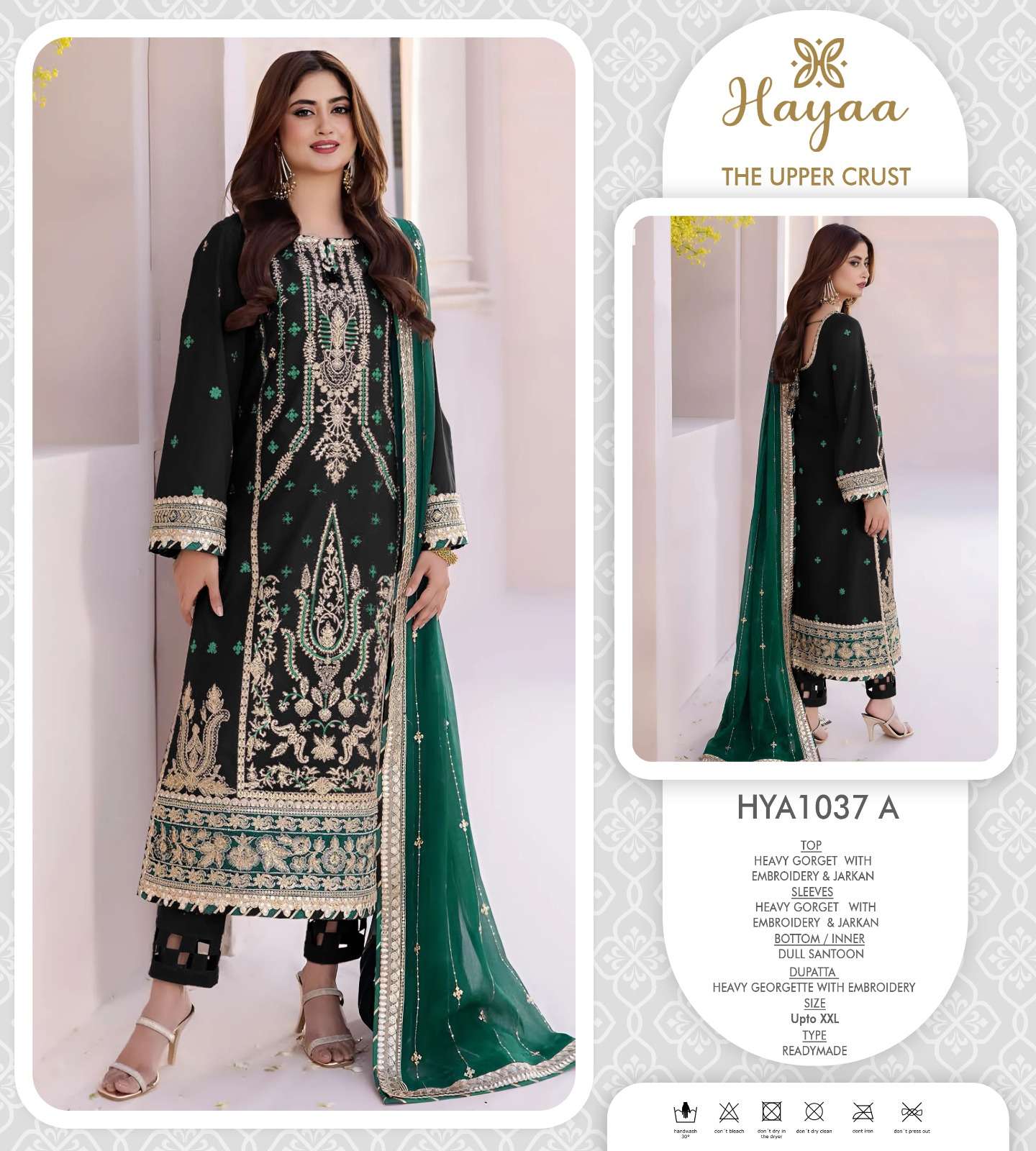 SAFA CREATION HYA-1037 1037-A TO  1037-D SERIES PURE GEORGETTE EMBROIDERY DRESSES-00203