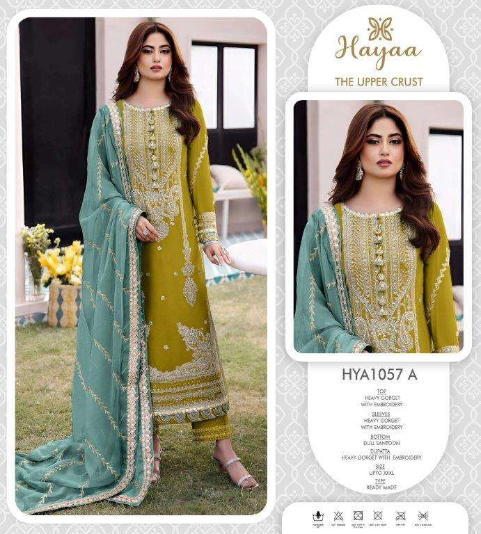 SAFA CREATION HYA-1057 1057-A TO 1057-D SERIES PURE GEORGETTE EMBROIDERY DRESSES-00203