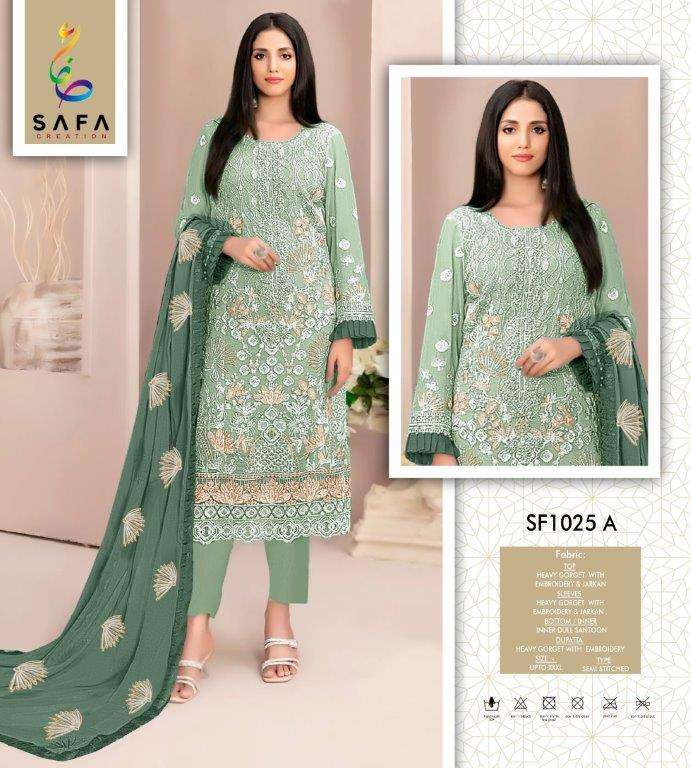 SAFA CREATION SFPK-1025 A TO D SERIES PURE GEORGETTE EMBROIDERY DRESSES-00203