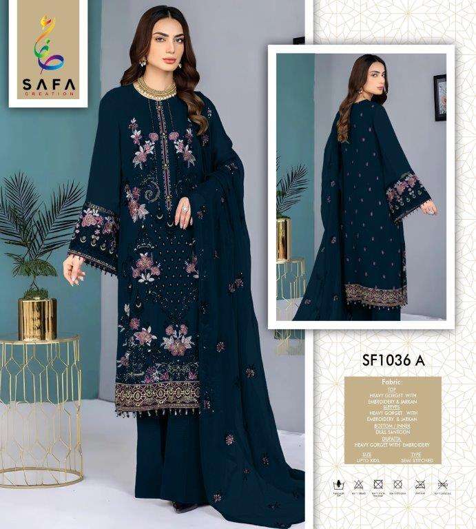 SAFA CREATION SRK-1036 PURE GEORGETTE EMBROIDERY DRESSES-00203