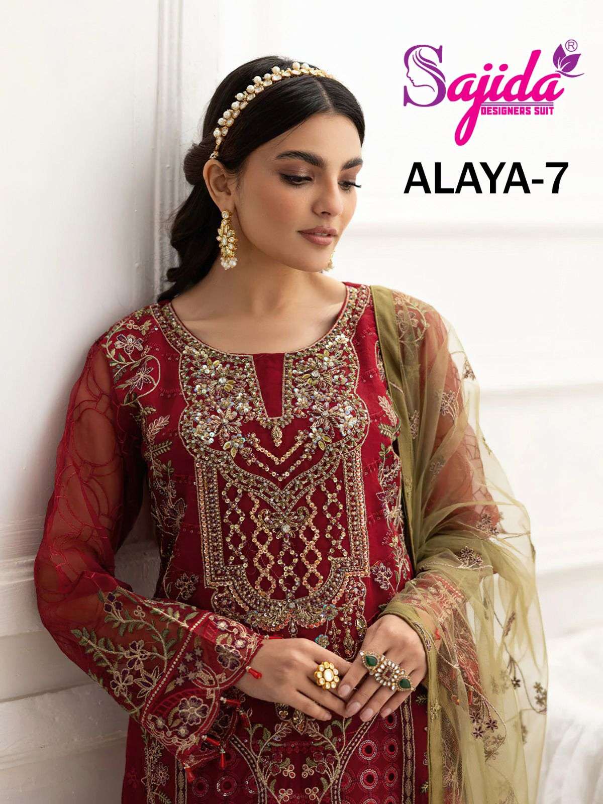 SAJIDA ALAYA VOL-07 1100 TO 1102 SERIES PURE GEORGETTE EMBROIDERY DRESSES-00062
