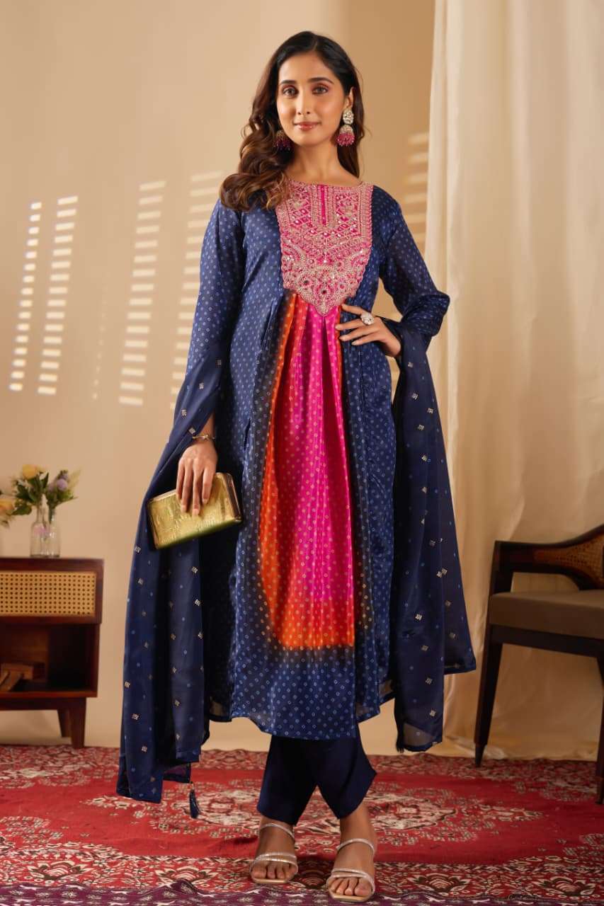 SAJNI BY ASLIWHOLESALE DESIGNER PURE VISCOSE EMBROIDERY DRESSES-00264